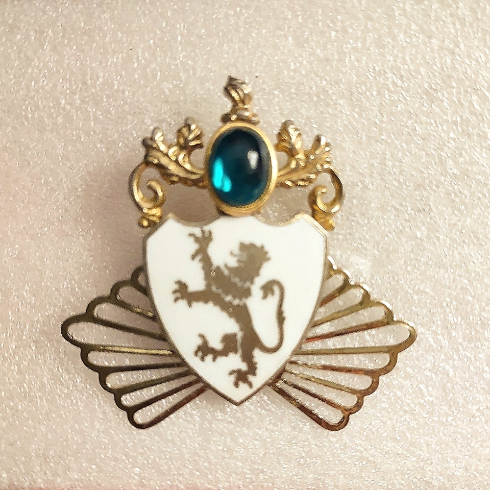 Lion Crest Shield Brooch